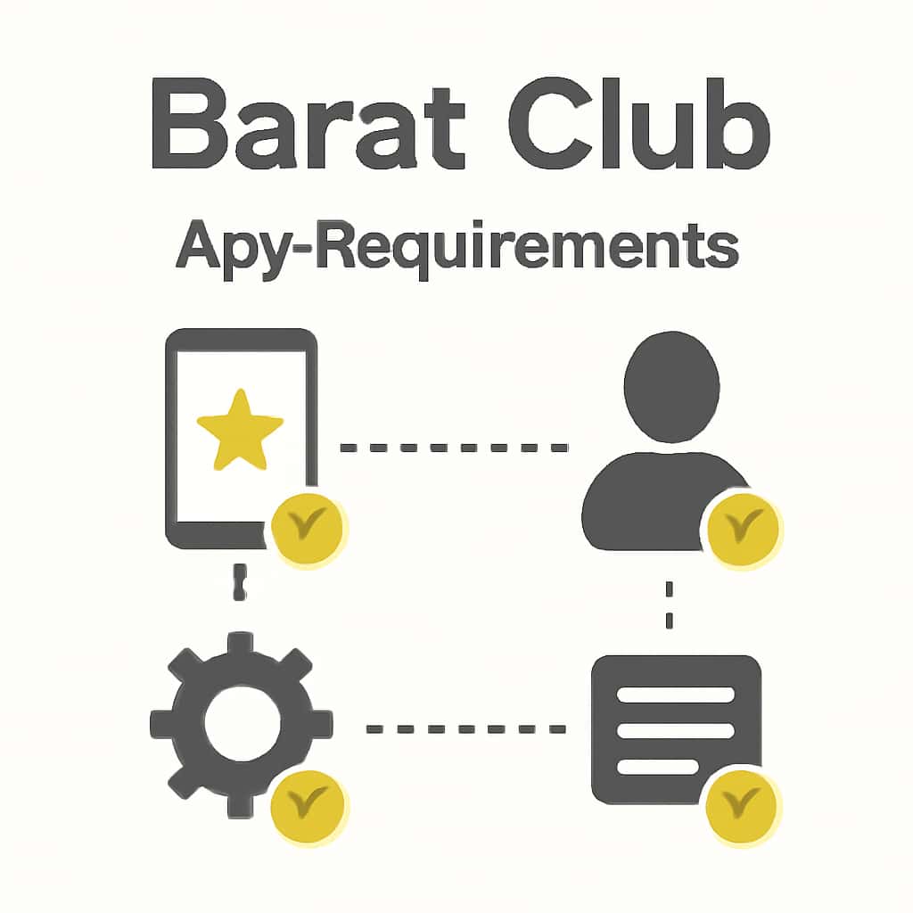An educational diagram illustrating Barat Club app requirements.