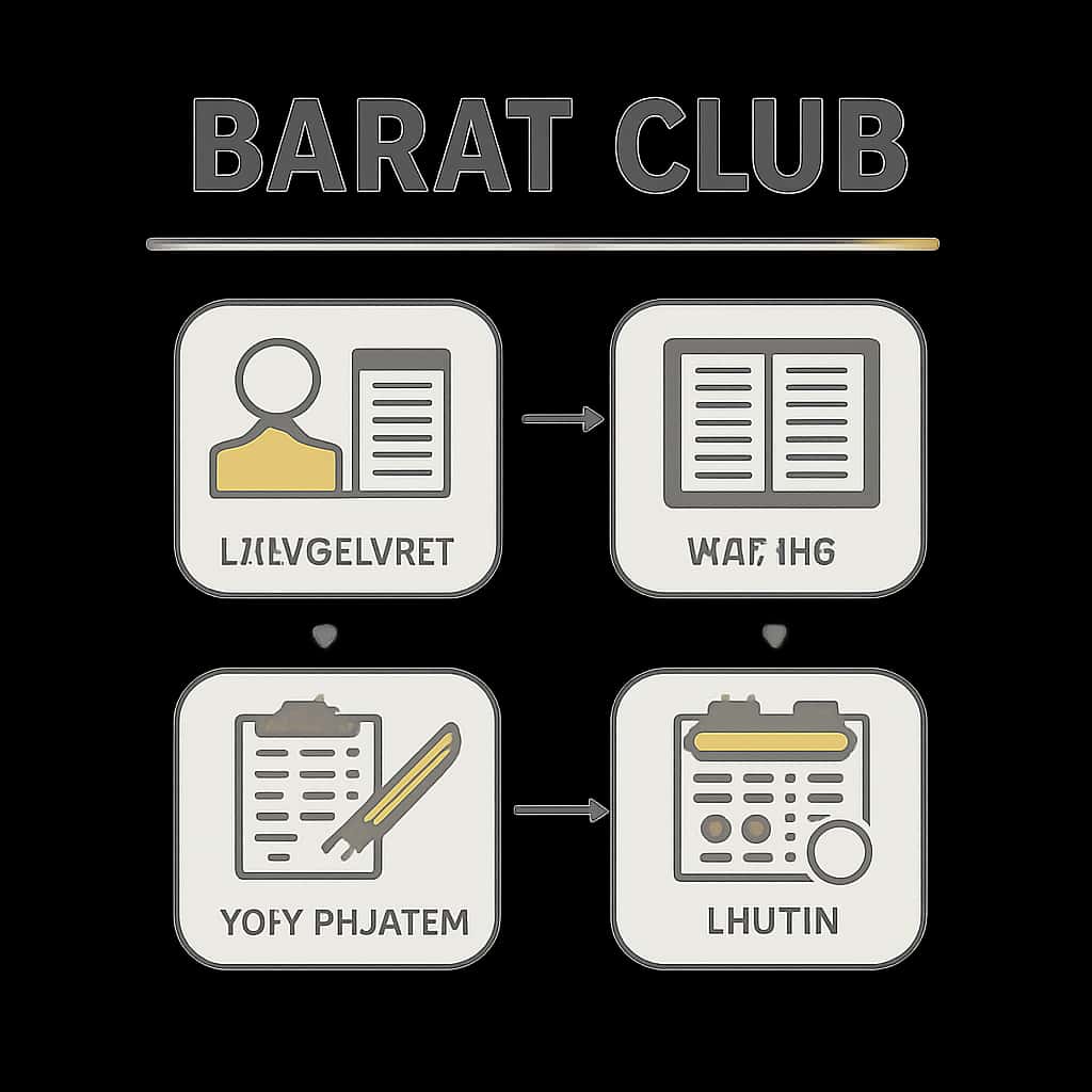 Illustration of installation process for Barat Club Guides.