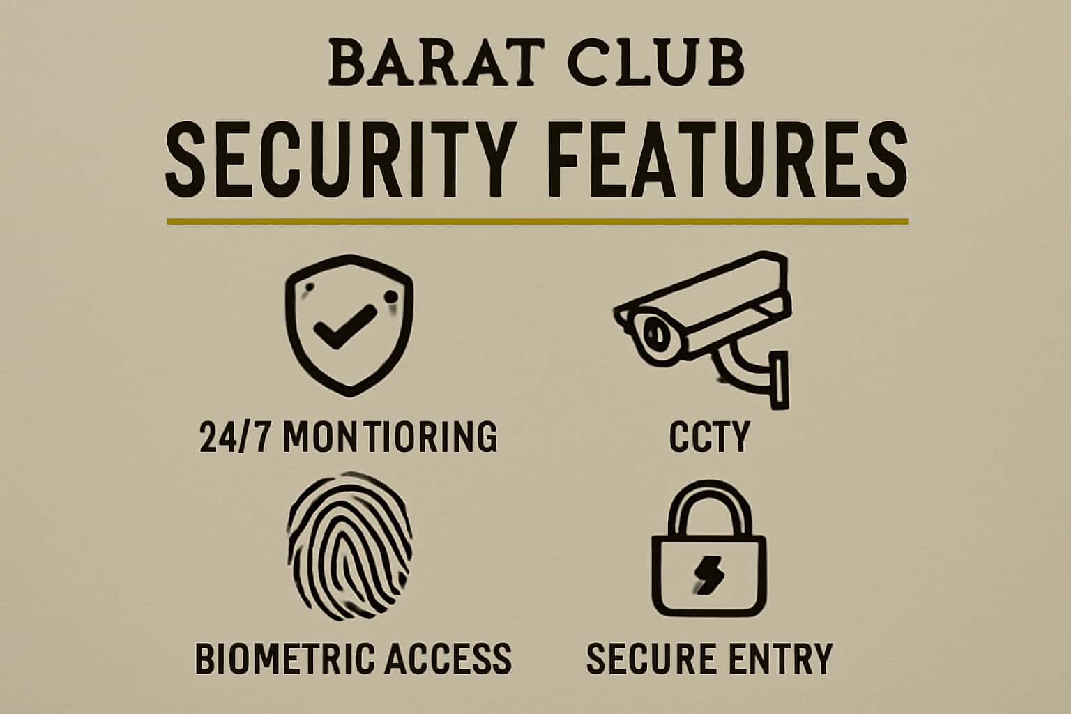 Informational scene about the security features of the Barat Club app.