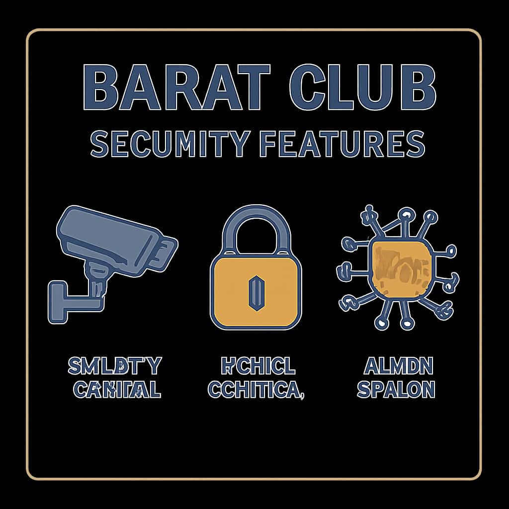 Illustration explaining the security features of Barat Club.