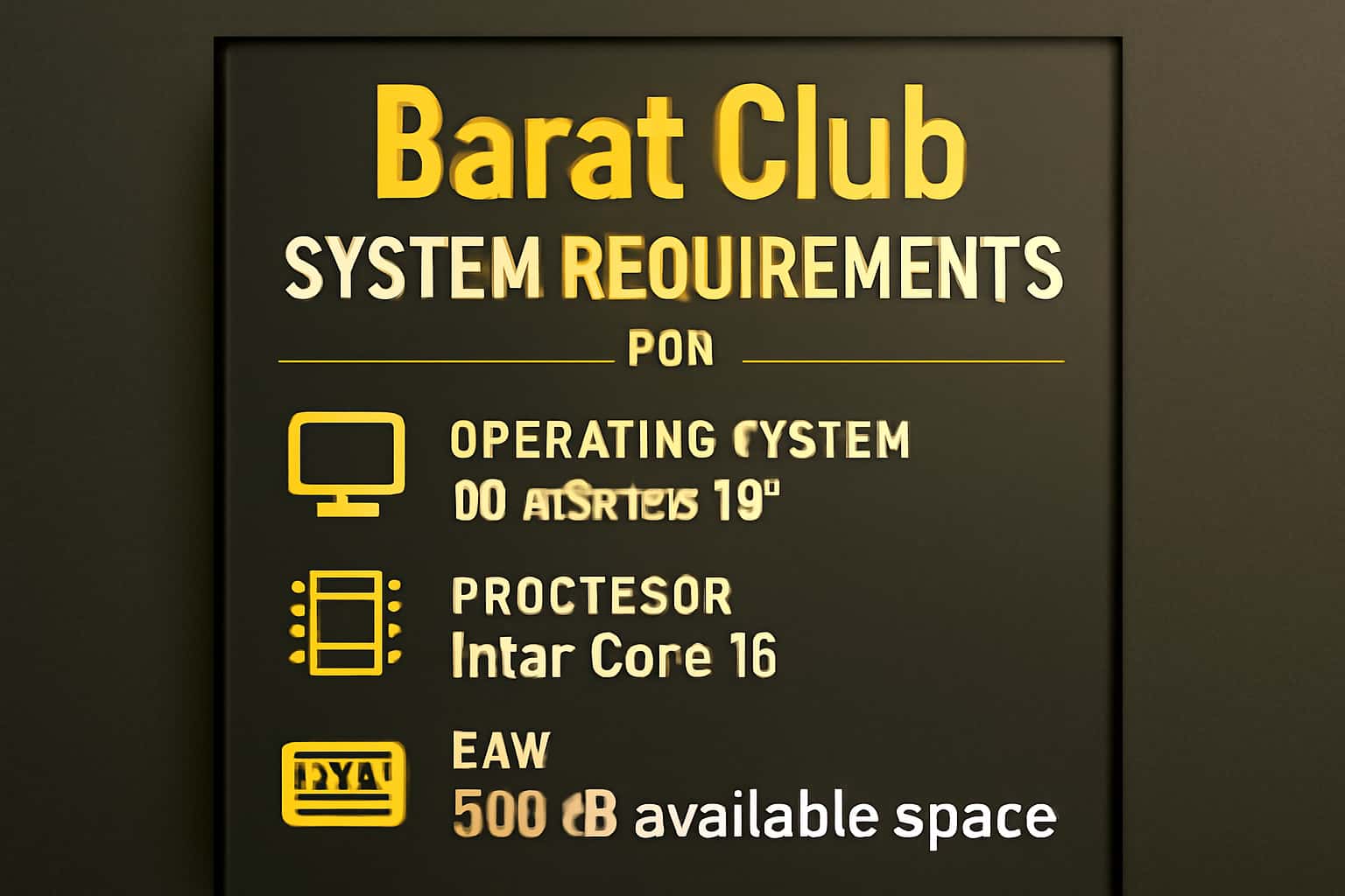 A visual representation of system requirements for the Barat Club app.