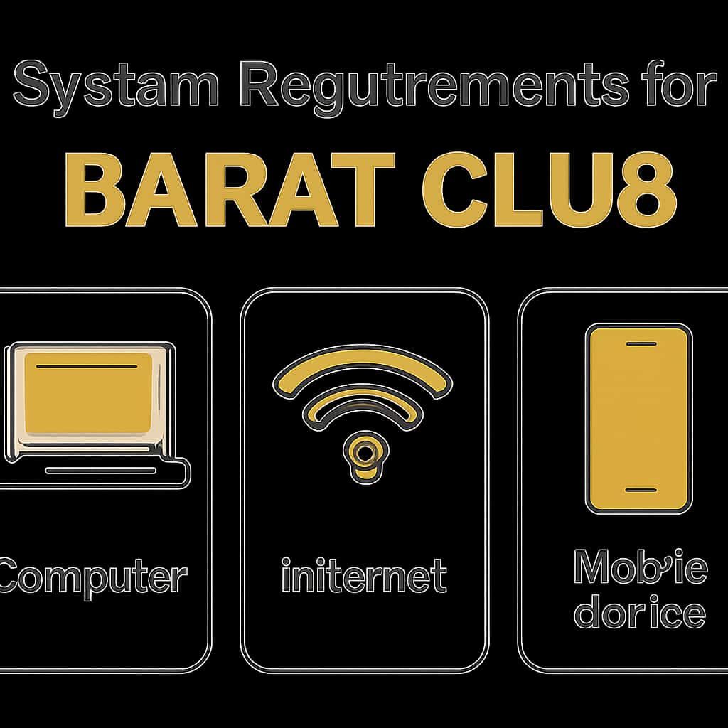 An informative diagram of the Barat Club app's system requirements.