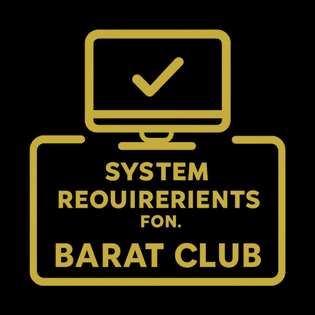 Icon depicting system requirements for the Barat Club app.