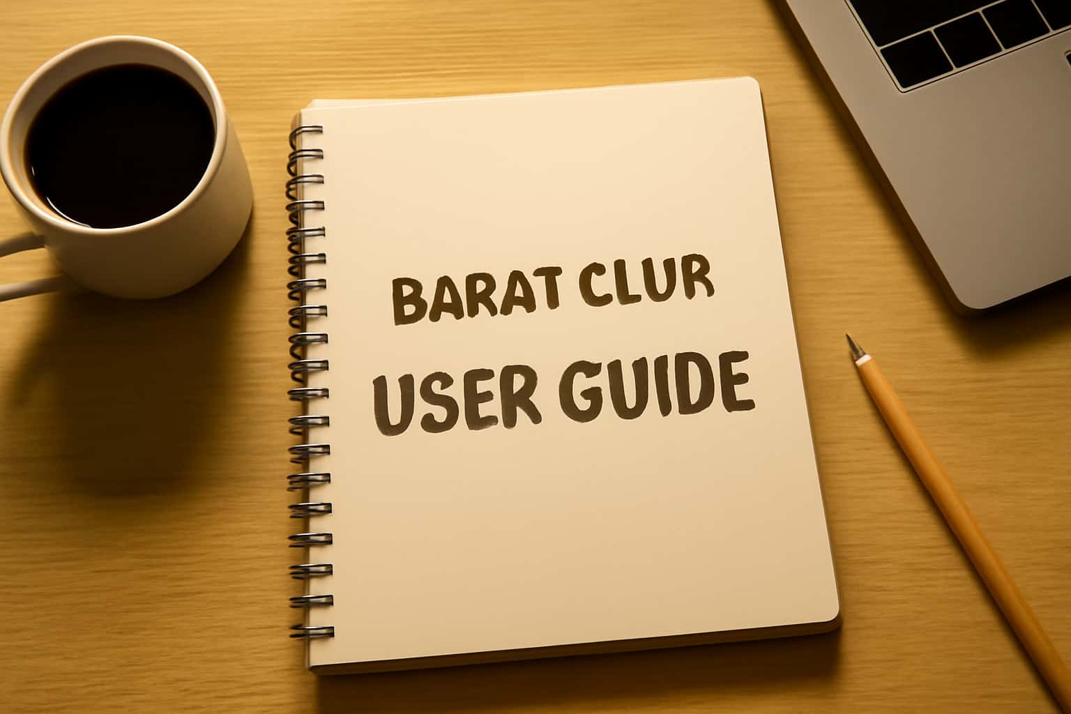 Visual representation of Barat Club User Guide with modern elements.