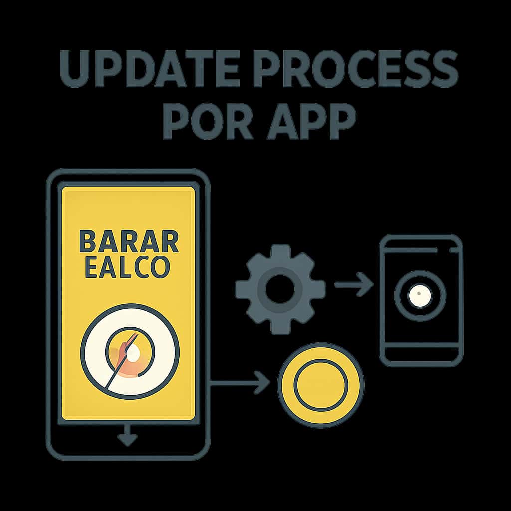 Diagram illustrating the update process for the Barat Club app.